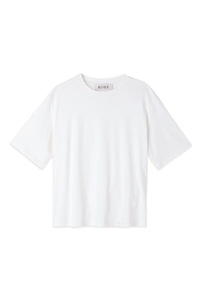 Oversize Cotton, Modal & Silk Crewneck T-Shirt, Alternate, color, OFF WHITE