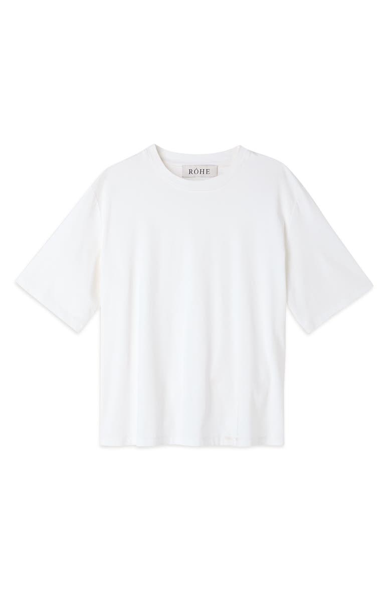 Róhe Oversize Cotton, Modal & Silk Crewneck T-Shirt, Alternate, color, Off White