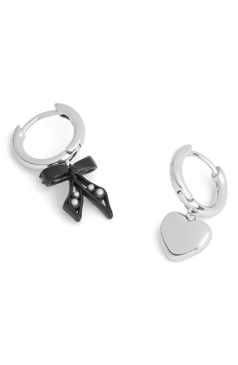 COACH Mismatched Drop Huggie Hoop Earrings, Alternate, color, 