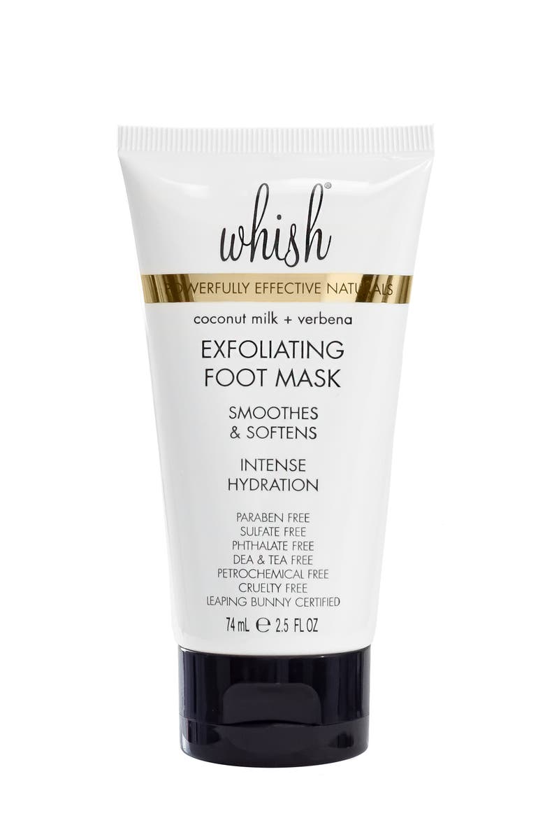 Whish Beauty Coconut Milk + Verbena Exfoliating Foot Mask, Main, color,