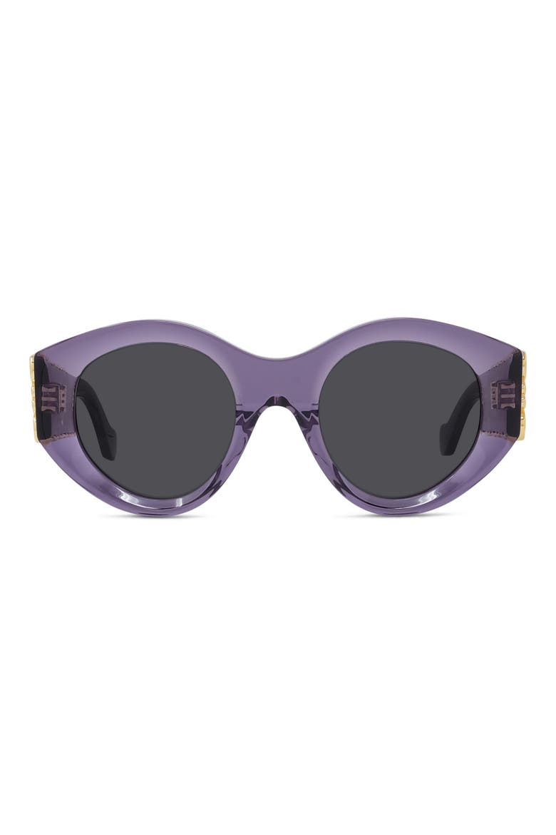 Anagram 50mm Round Sunglasses, Main, color, SHINY VIOLET / SMOKE