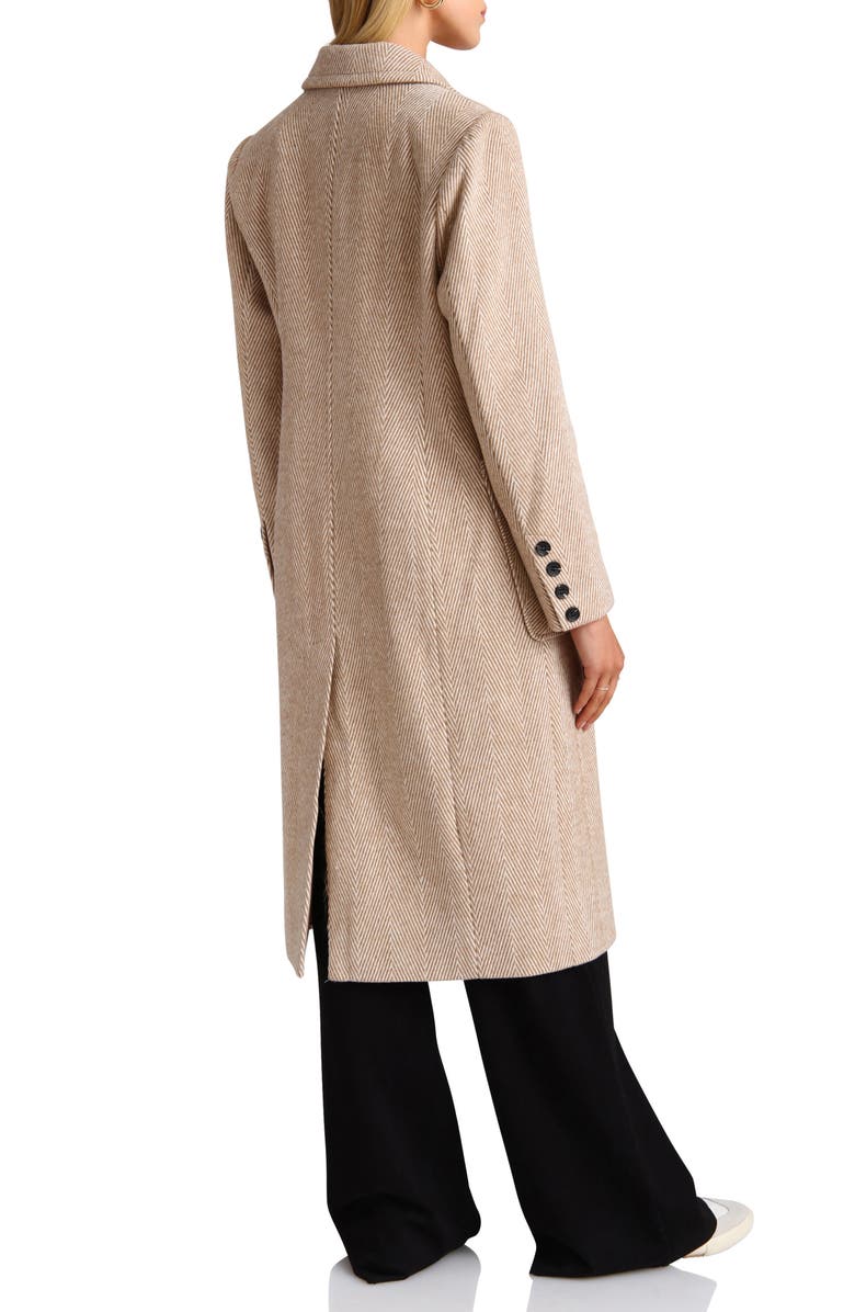 Avec Les Filles Double Breasted Herringbone Patch Pocket Coat, Alternate, color,