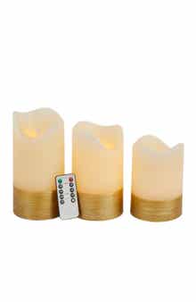 SONOMA SAGE HOME Gold Wax Gold Base Flameless Candle with Remote Control