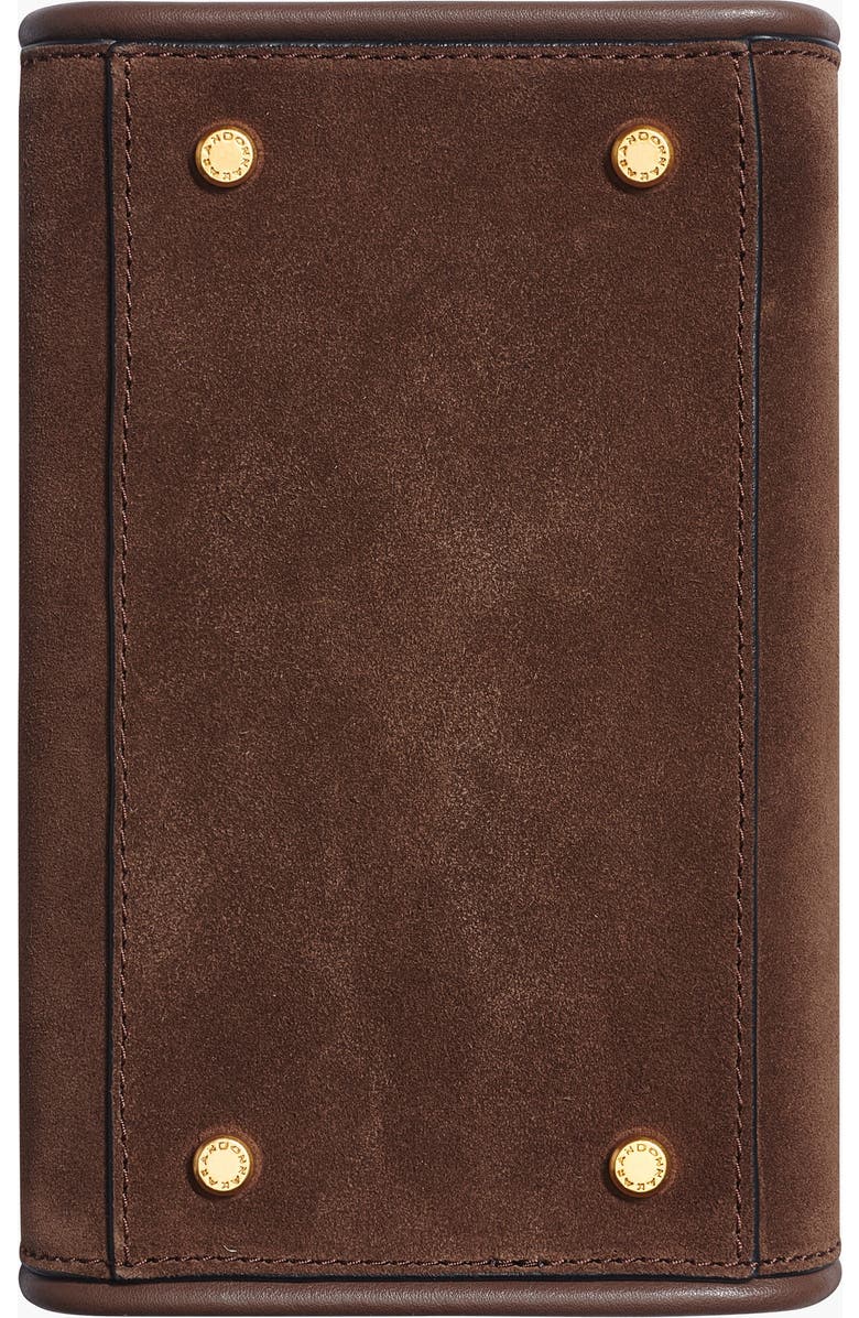 Donna Karan New York Satin Suede Mini Satchel, Alternate, color, Chocolate