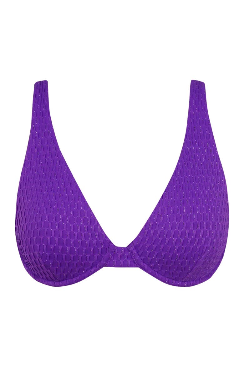 Emery Underwire Bikini Swimsuit Top - D Cup, Alternate, color, PURPLE GEM LUREX