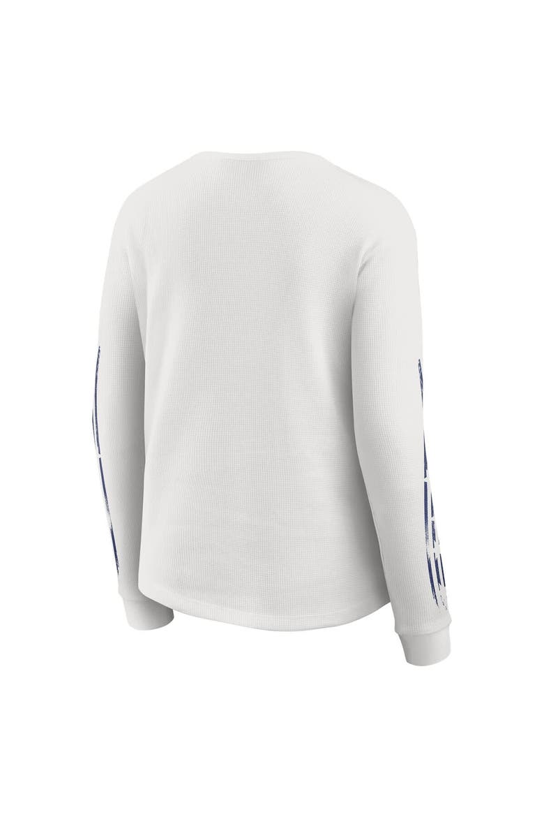 Women's WEAR by Erin Andrews  White New York Giants Graphic Waffle Long-Sleeve T-Shirt, Alternate, color, White