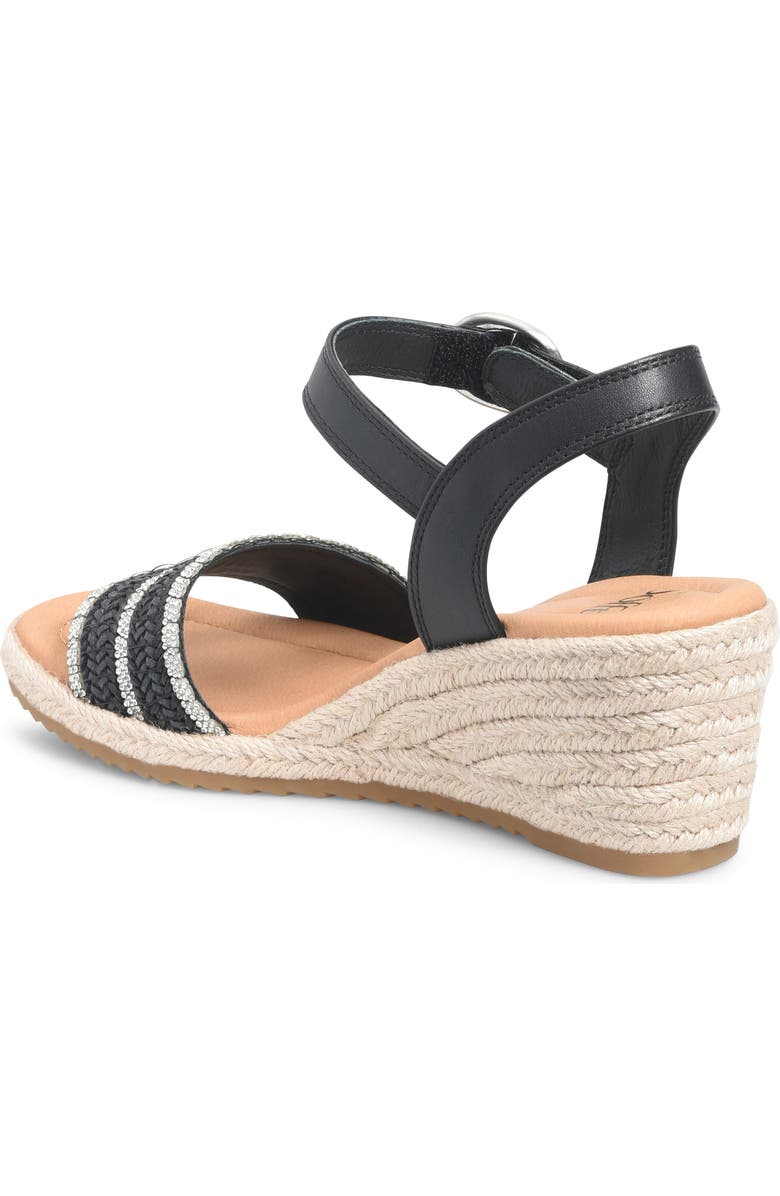 Söfft Inez II Espadrille Ankle Strap Platform Wedge Sandal, Alternate, color, Black