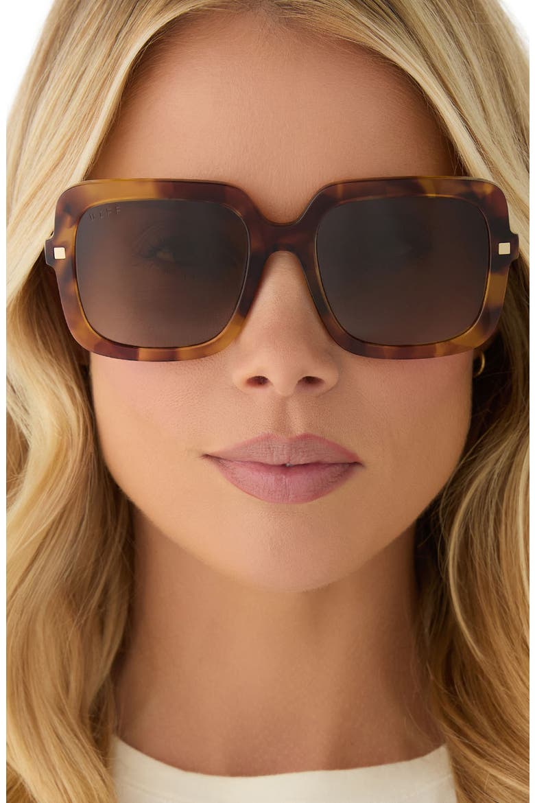 Sandra 54mm Polarized Square Sunglasses, Alternate, color, BROWN FLEUR / BROWN GRADIENT