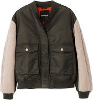 Desigual Bucharest Mix Media Bomber Jacket