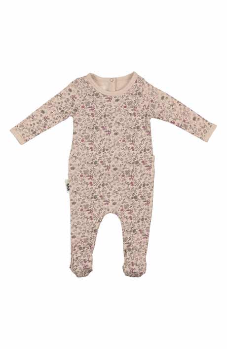 Manière Elegant Floral Stretch Cotton Footie