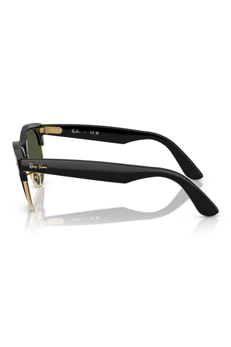 Clubmaster Way 54mm Square Sunglasses, Alternate, color, BLACK AND GOLD
