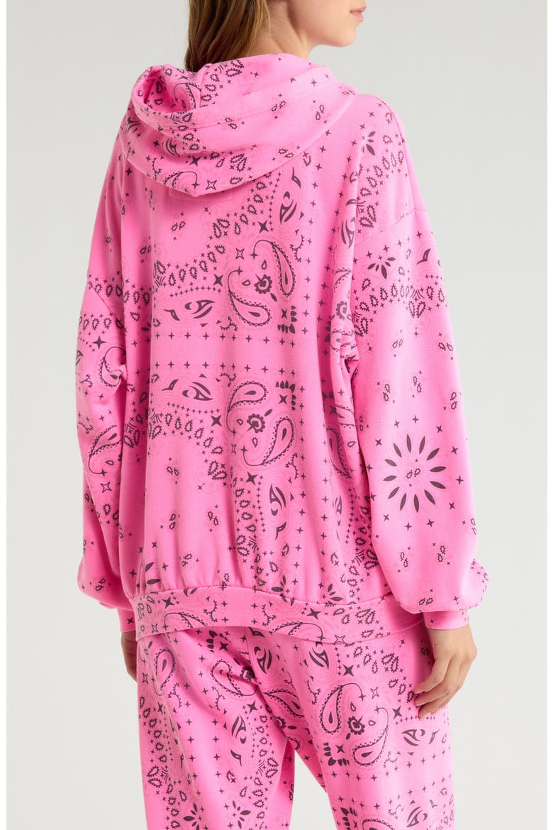 Bandana Graphic Hoodie, Alternate, color, NEON PINK