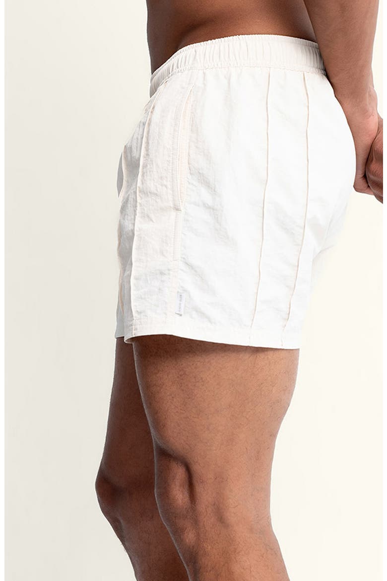 Sebastian Vertical Pintuck 4-Inch Nylon Swim Trunks, Alternate, color, CLOUD/ OFF-WHITE
