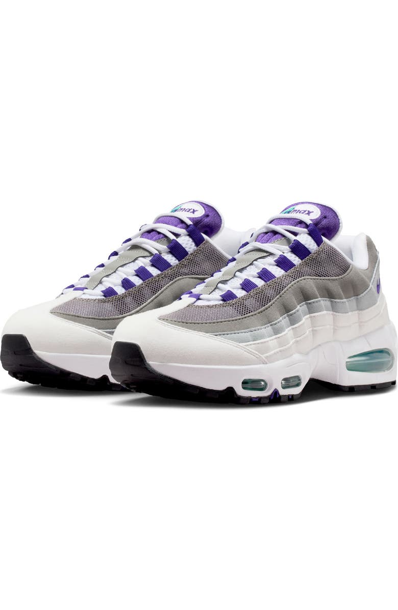 Nike Air Max 95 Big Bubble Sneaker, Main, color, White/ Purple/ Emerald Green