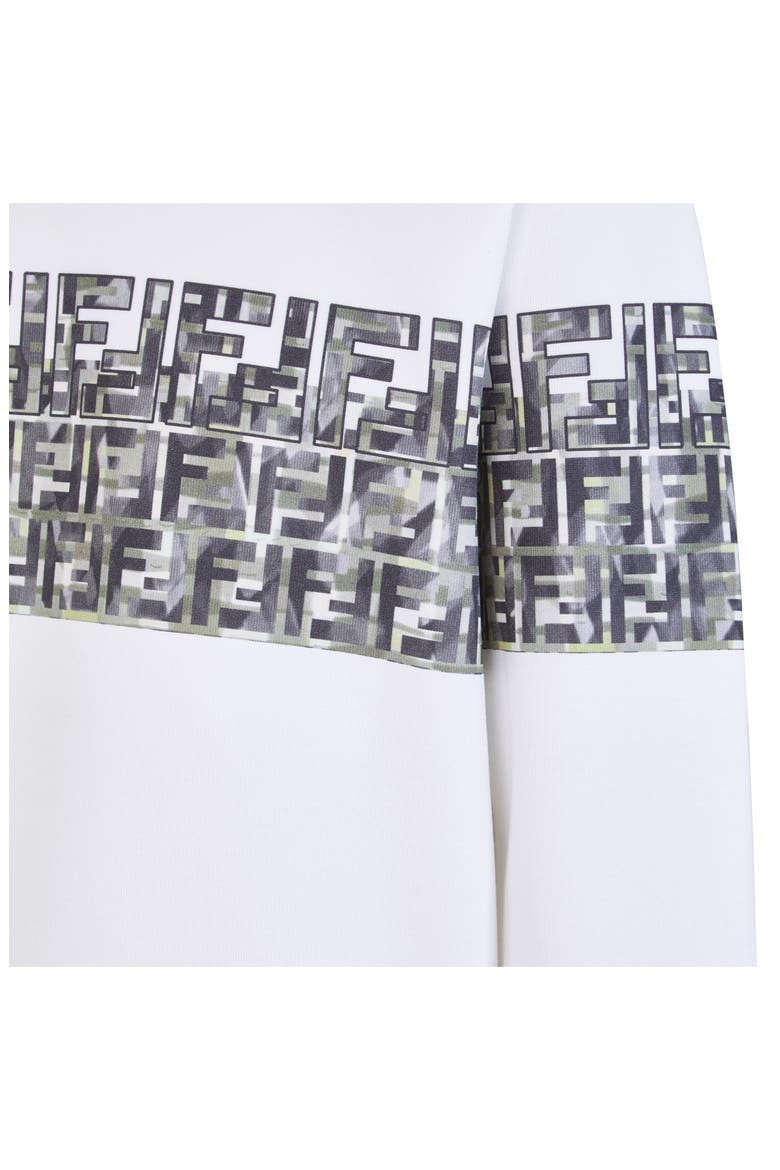 Camouflage FF Stripe Crewneck Sweatshirt, Alternate, color, WHITE