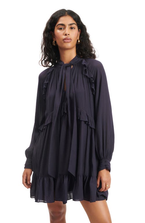 NOBODY'S CHILD NOBODY'S CHILD BOHANA LONG SLEEVE RUFFLE MINIDRESS 