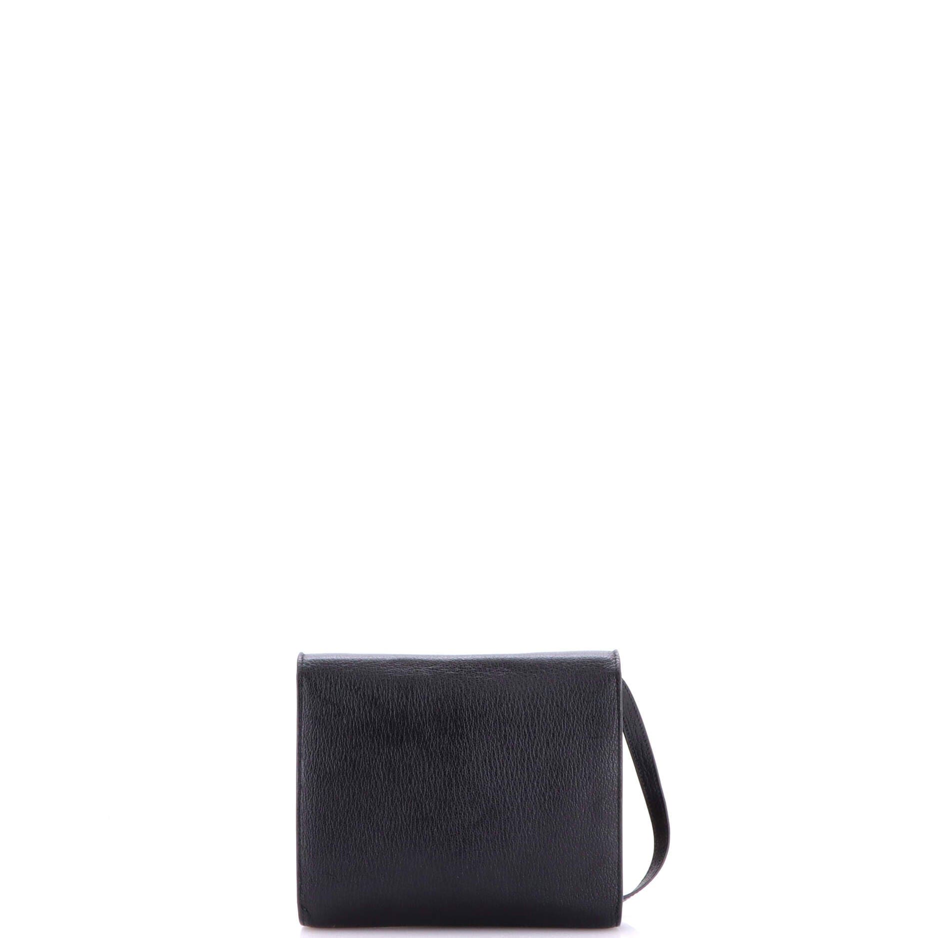 Pre-Owned Hermes Clic Wallet on Strap Chevre Mysore 16, Alternate, color, Noir