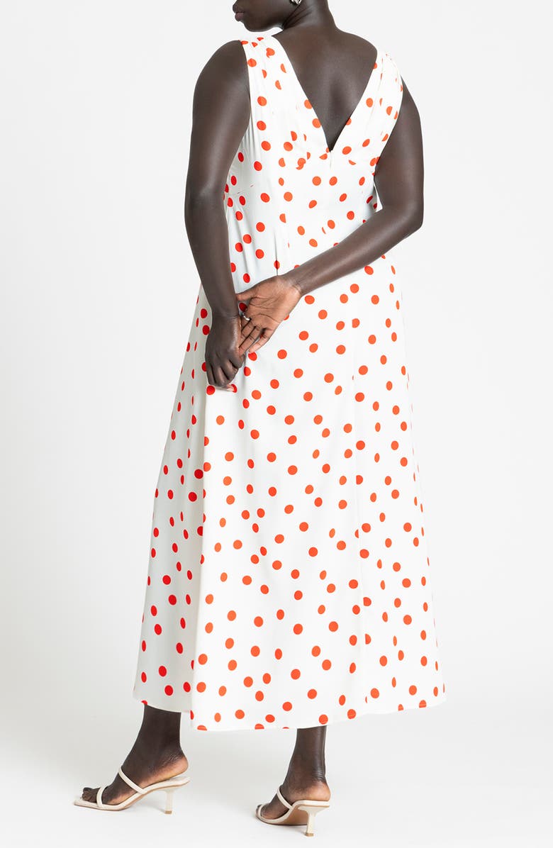 ELOQUII Polka Dot Maxi Dress, Alternate, color,
