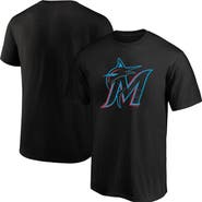 PROFILE Men's Profile Black Miami Marlins Big & Tall Distressed Logo T-Shirt