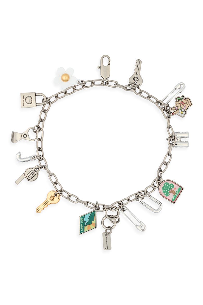 Pop Americana Charm Bracelet, Main, color, SILVER/ MULTI