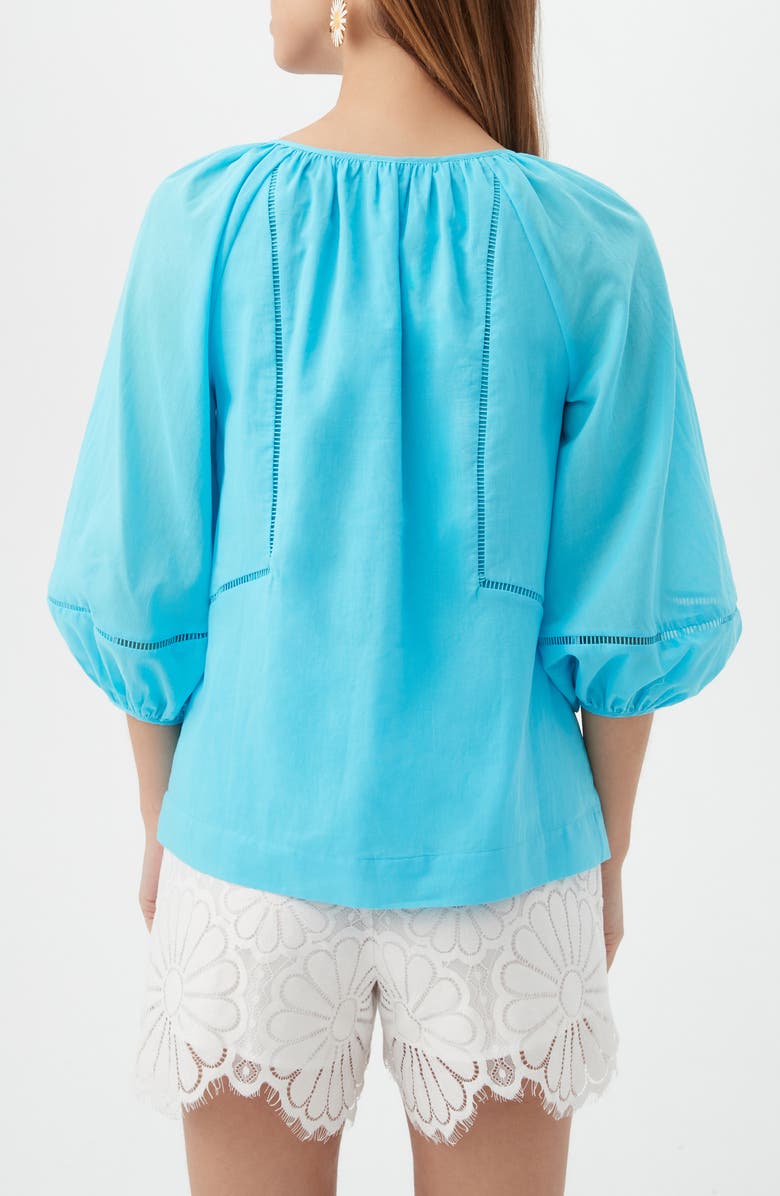 Trina Turk Joplin Ladder Cutout Cotton Top, Alternate, color, Clearwater
