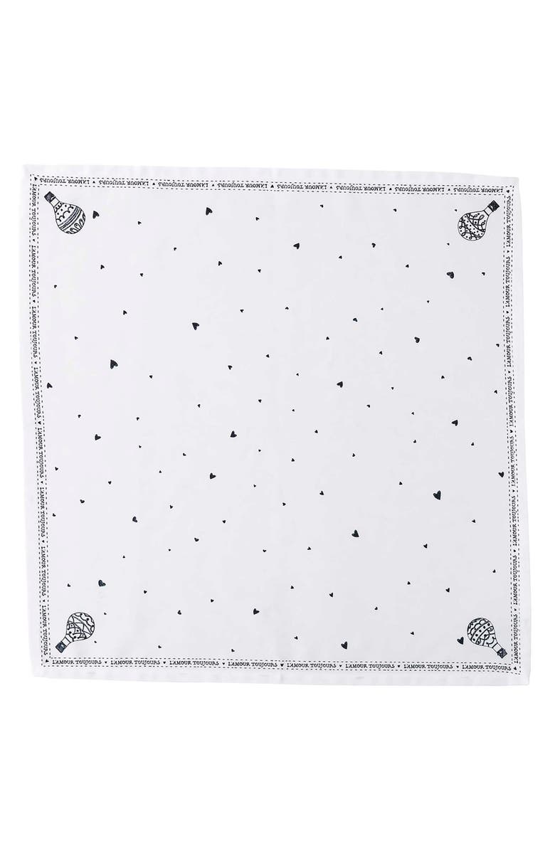Juliska Set of 4 L'Amour Toujours Cotton Napkins, Alternate, color, White/ Black