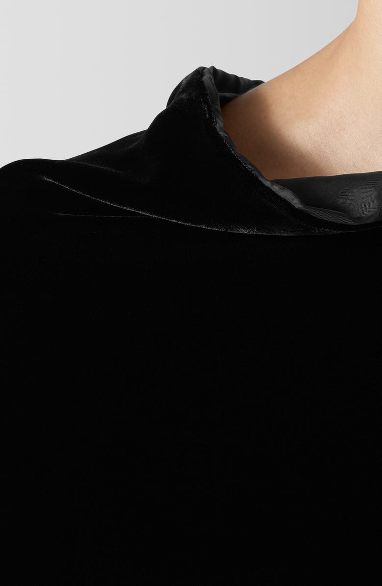 Eileen Fisher Velvet Poncho, Alternate, color, Black