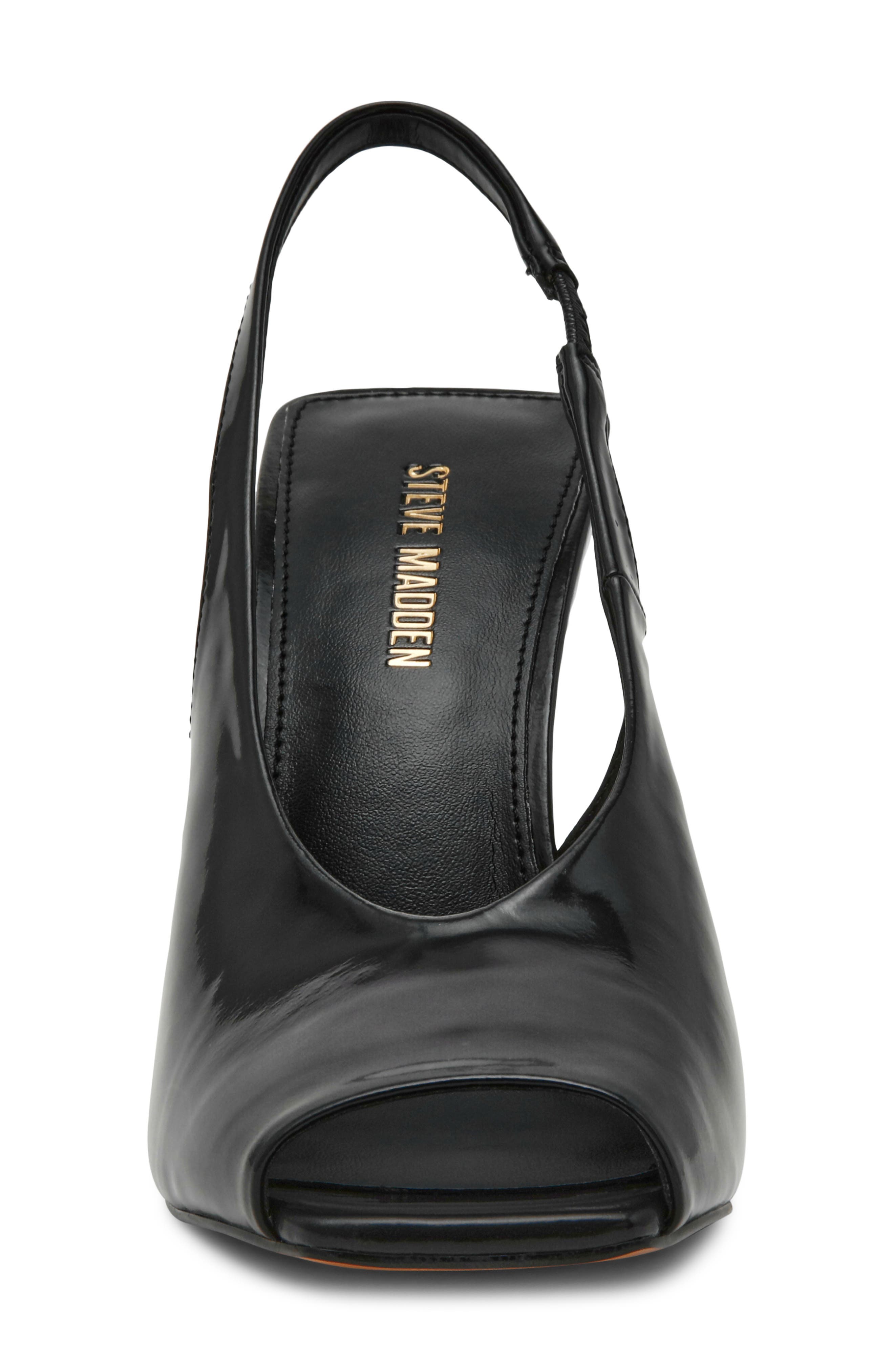 Steve Madden Lucian Slingback Peep Toe Sandal, Alternate, color, Black Leather