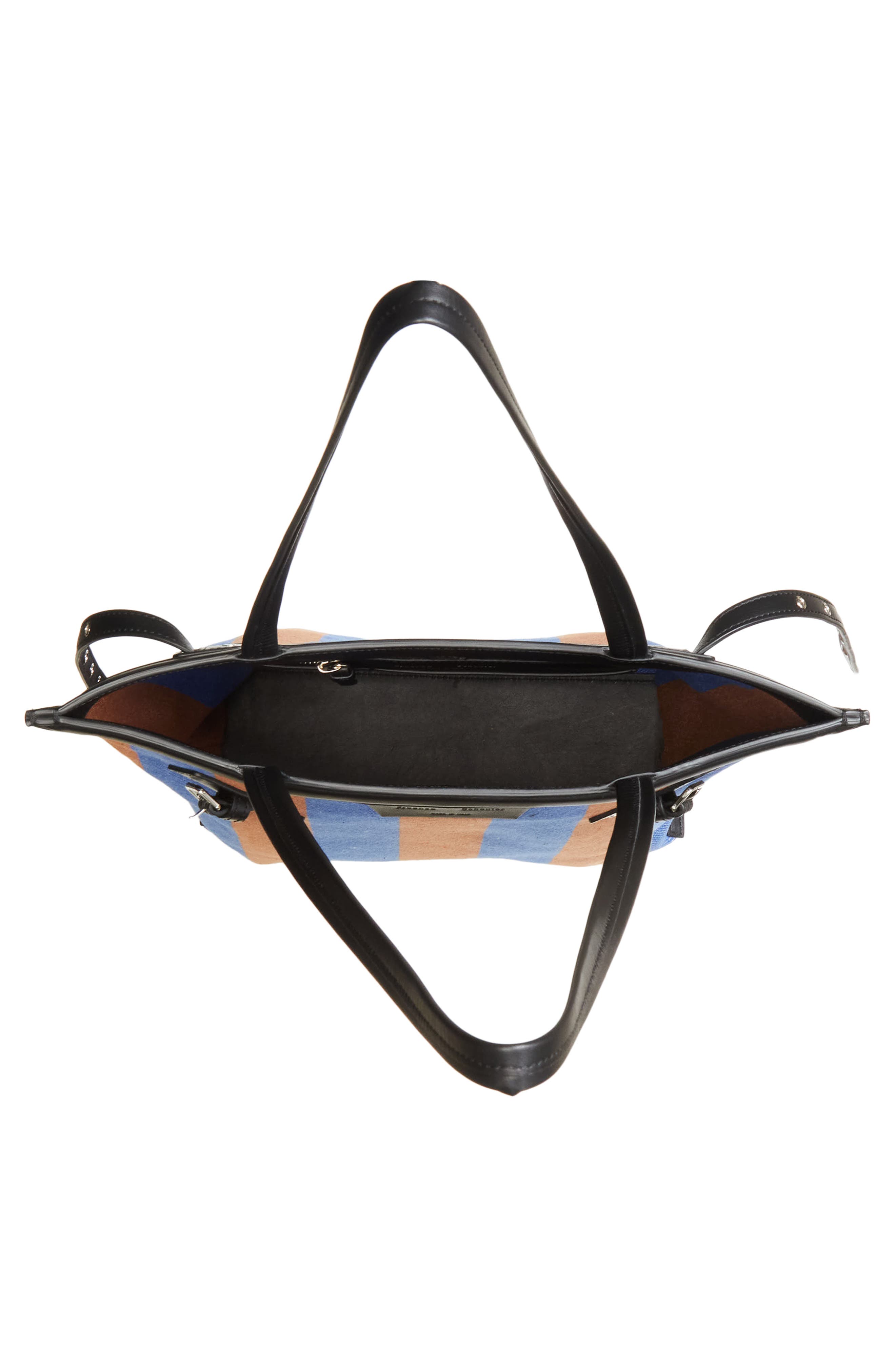 Proenza Schouler North/South Days Stripe Canvas Tote, Alternate, color, Sapphire/ Rust