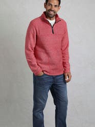 Weird Fish Laramie 1/4 Zip Snow Marl Fleece