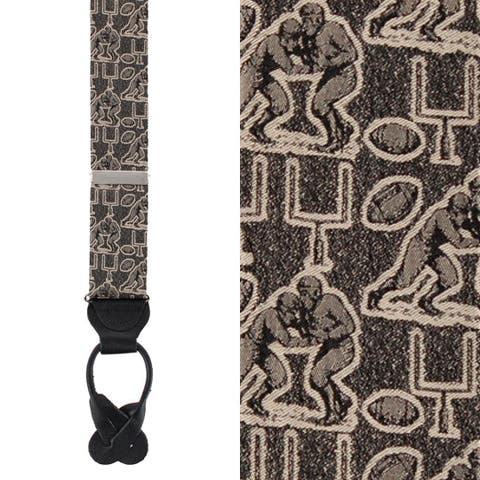 Field Goal Football Themed Novelty Silk Button End Suspenders (Braces)