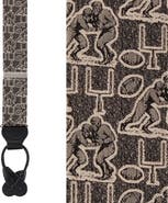 Trafalgar Field Goal Football Themed Novelty Silk Button End Suspenders