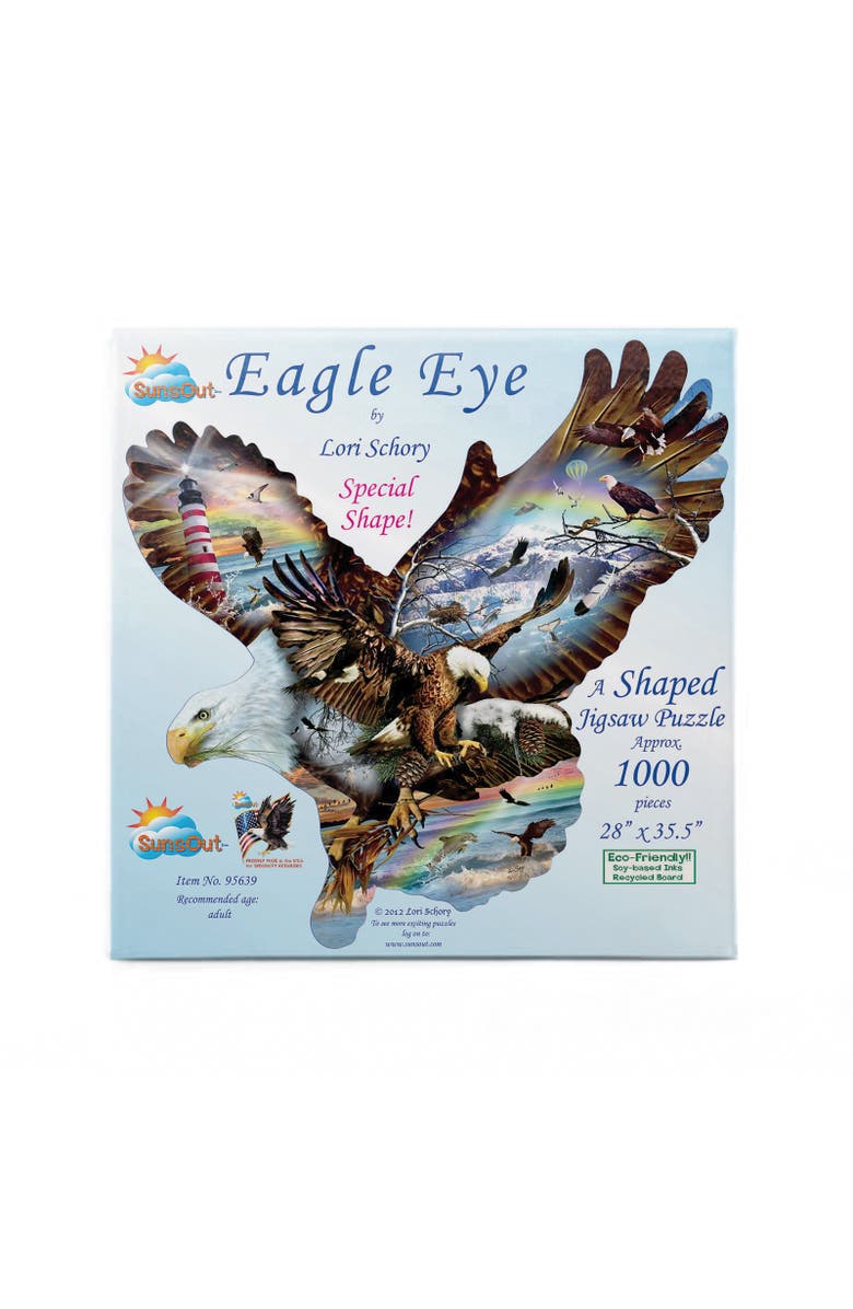 Sunsout Eagle Eye 1000 piece Jigsaw Puzzle for Adults Special Shape, Alternate, color, Multicolor