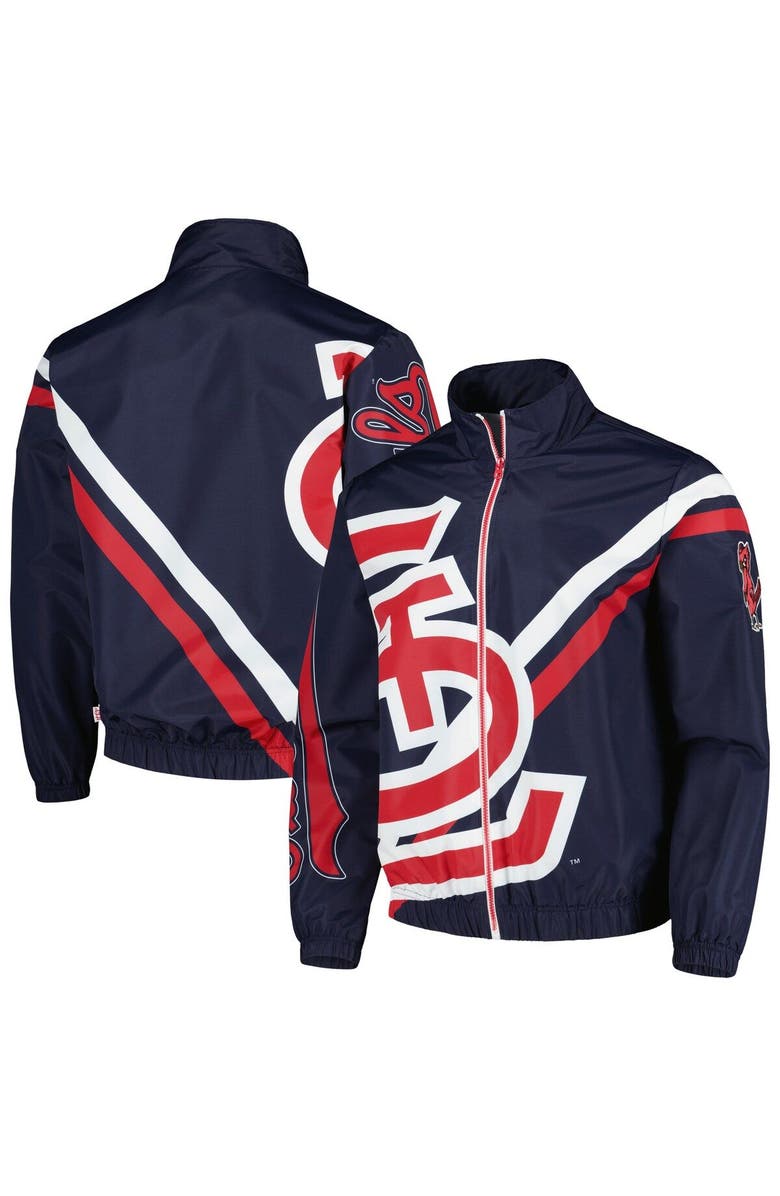 Mitchell & Ness Men's Mitchell & Ness Navy St. Louis Cardinals Exploded Logo Warm Up Full-Zip Jacket, Main, color, Navy