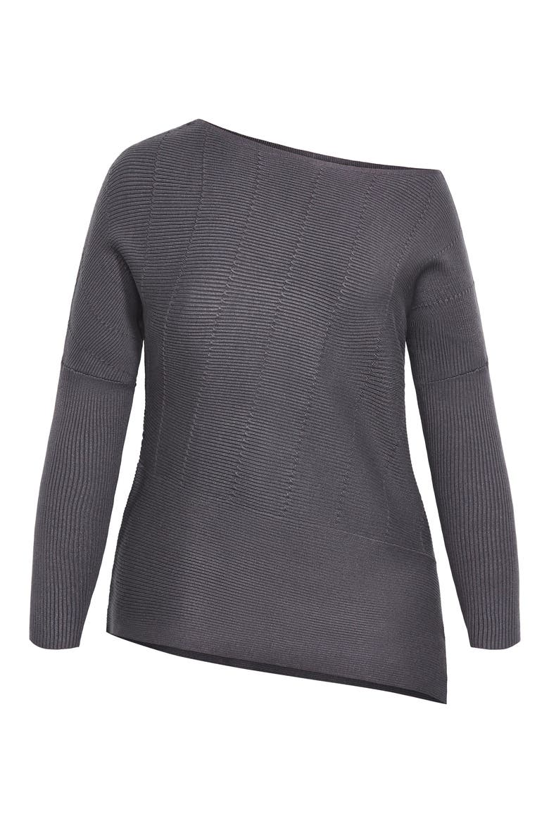 Madeleine Off-the-Shoulder Knit Top, Alternate, color, SMOKE