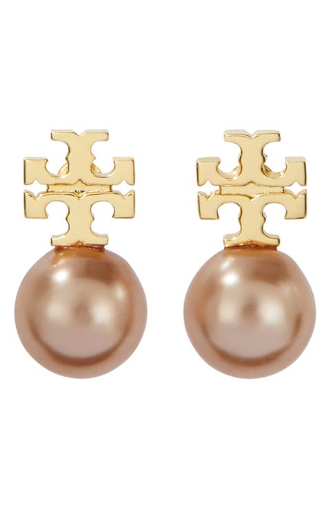 Faux Pearl Stud Earrings