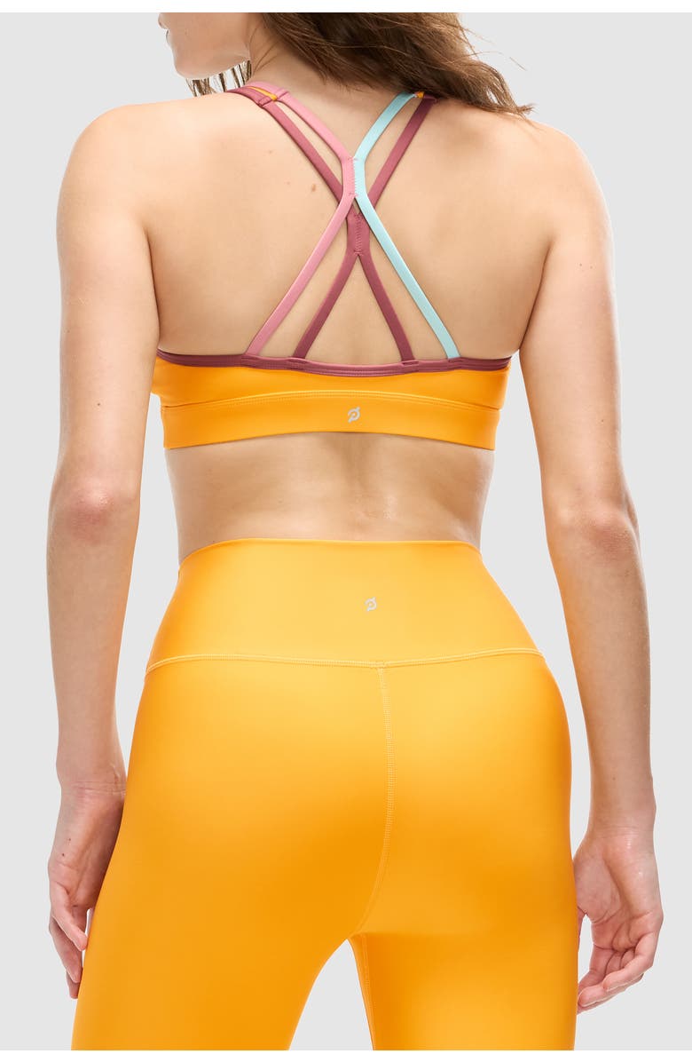 Peloton Endurance Light Cross Strap Bra, Alternate, color, Amber