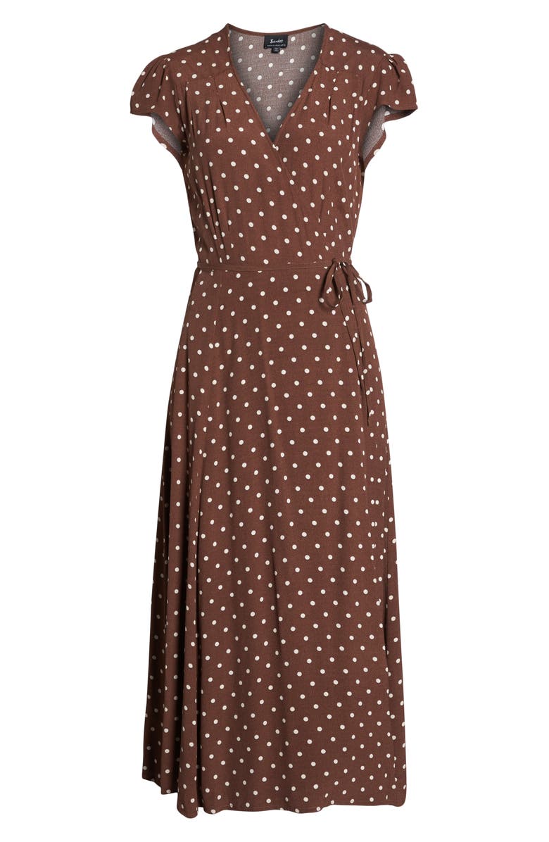 Bardot Polka Dot Wrap Dress, Alternate, color,