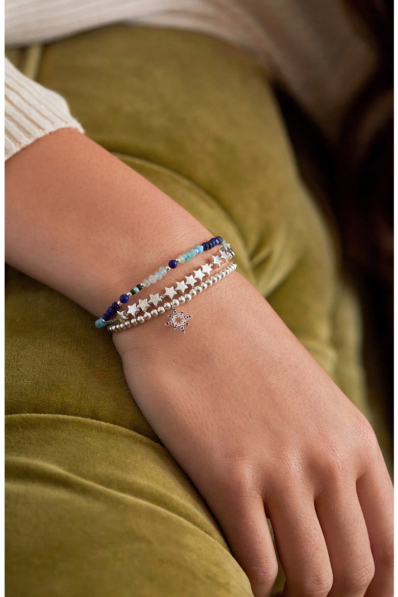Mini Amelia Beaded Slider Bracelet, Alternate, color, SILVER