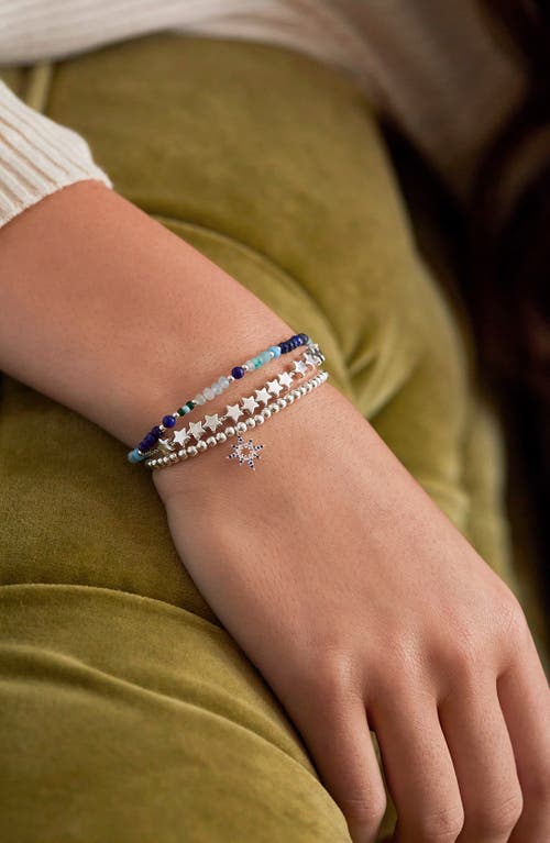 Estella Bartlett Mini Amelia Beaded Slider Bracelet In Silver