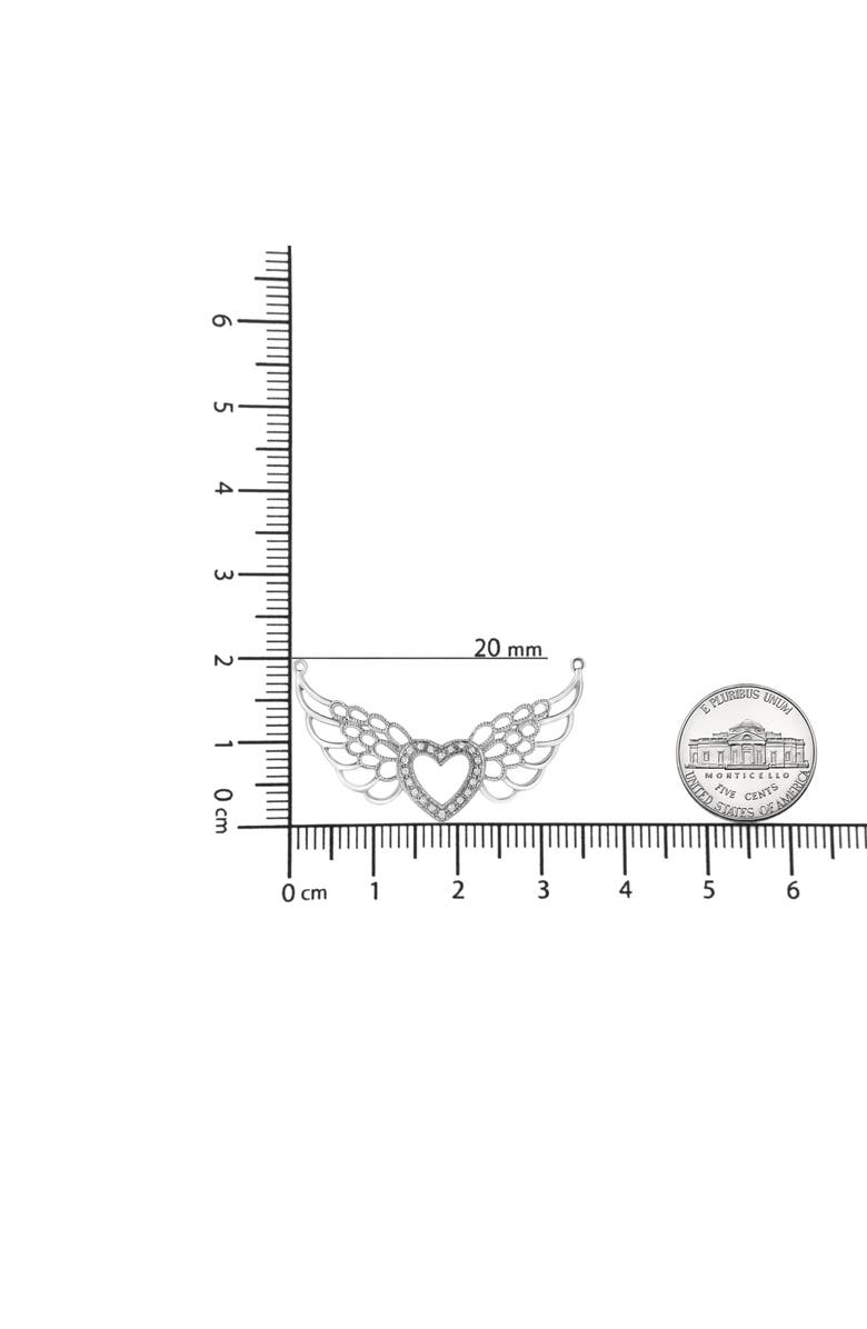 Haus of Brilliance .925 Sterling Silver Pave-Set Diamond Accent Fairy Wing Heart Pendant Necklace, Alternate, color, White