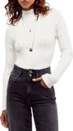 Free People Snow Bunny Cable Knit Bodysuit