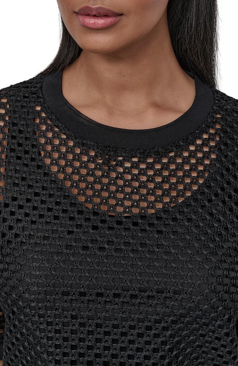 DKNY Open Stitch Short Sleeve Top, Alternate, color,