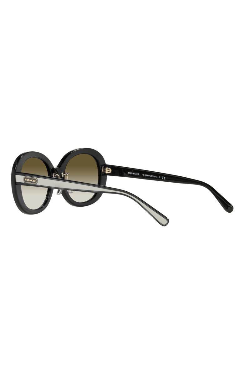 COACH 55mm Oval Sunglasses, Alternate, color, Black / Olive Gradient
