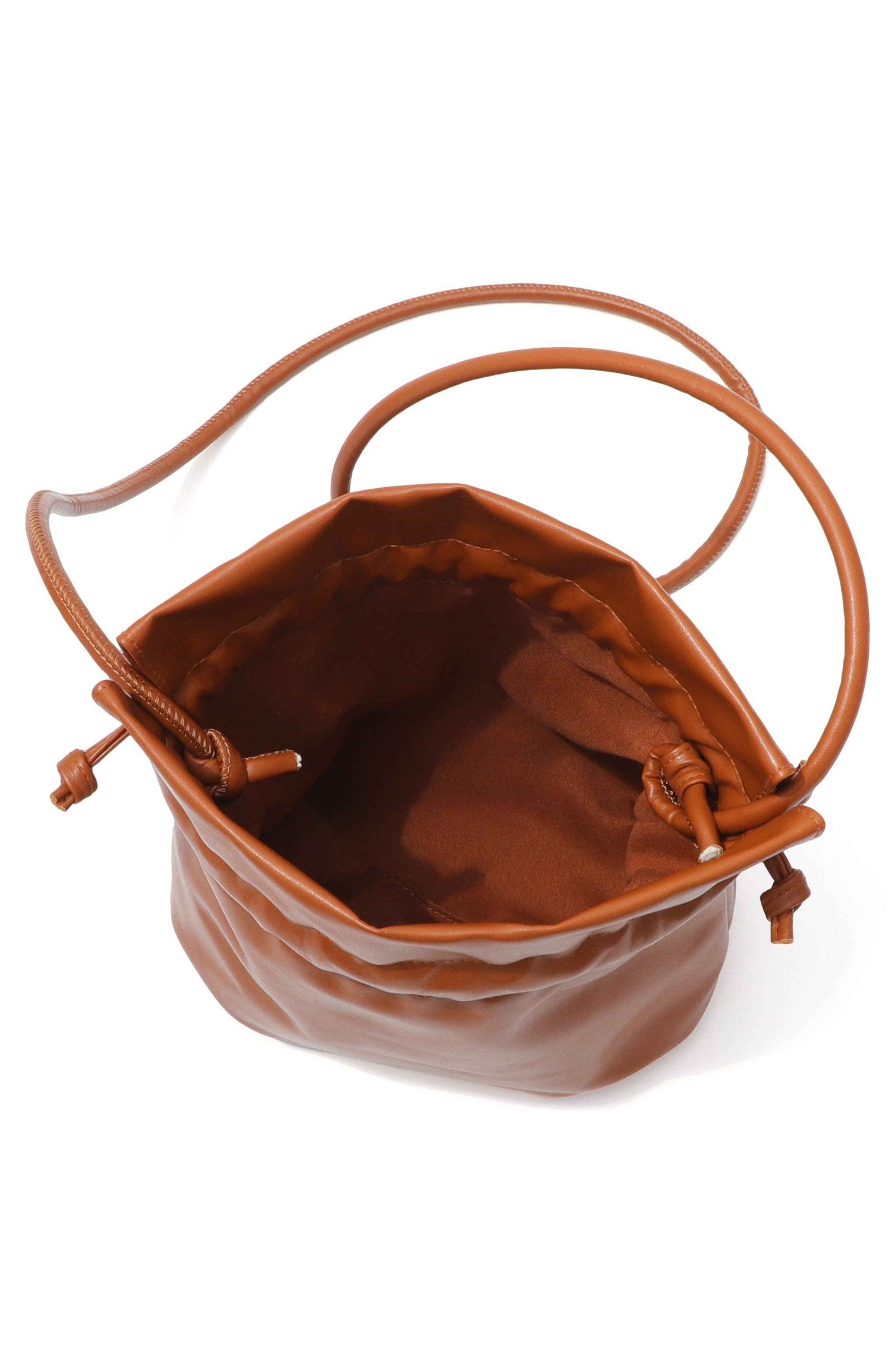 Adornia Scrunch Bucket Bag, Alternate, color, Brown