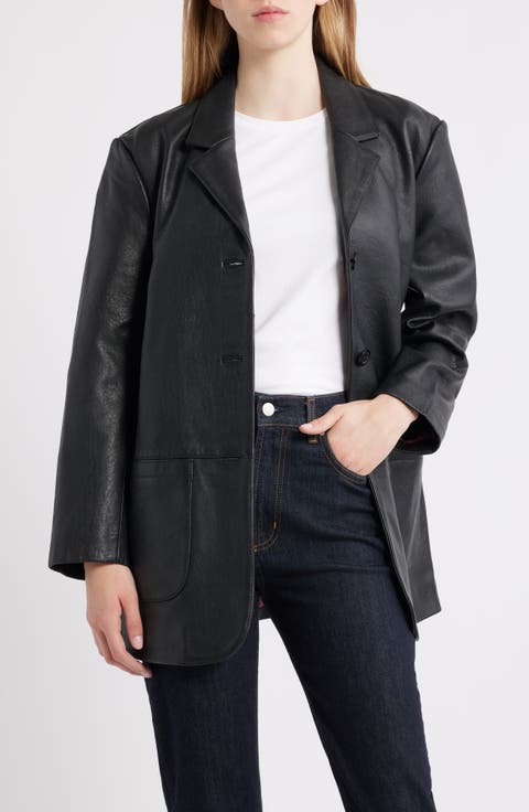 Oversize Leather Blazer