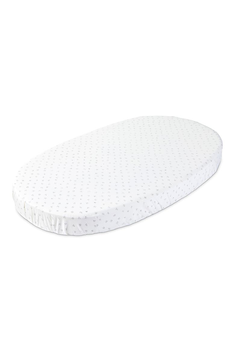x Pehr Sleepi V2 Organic Cotton Fitted Sheet, Main, color, GREY DOTTY