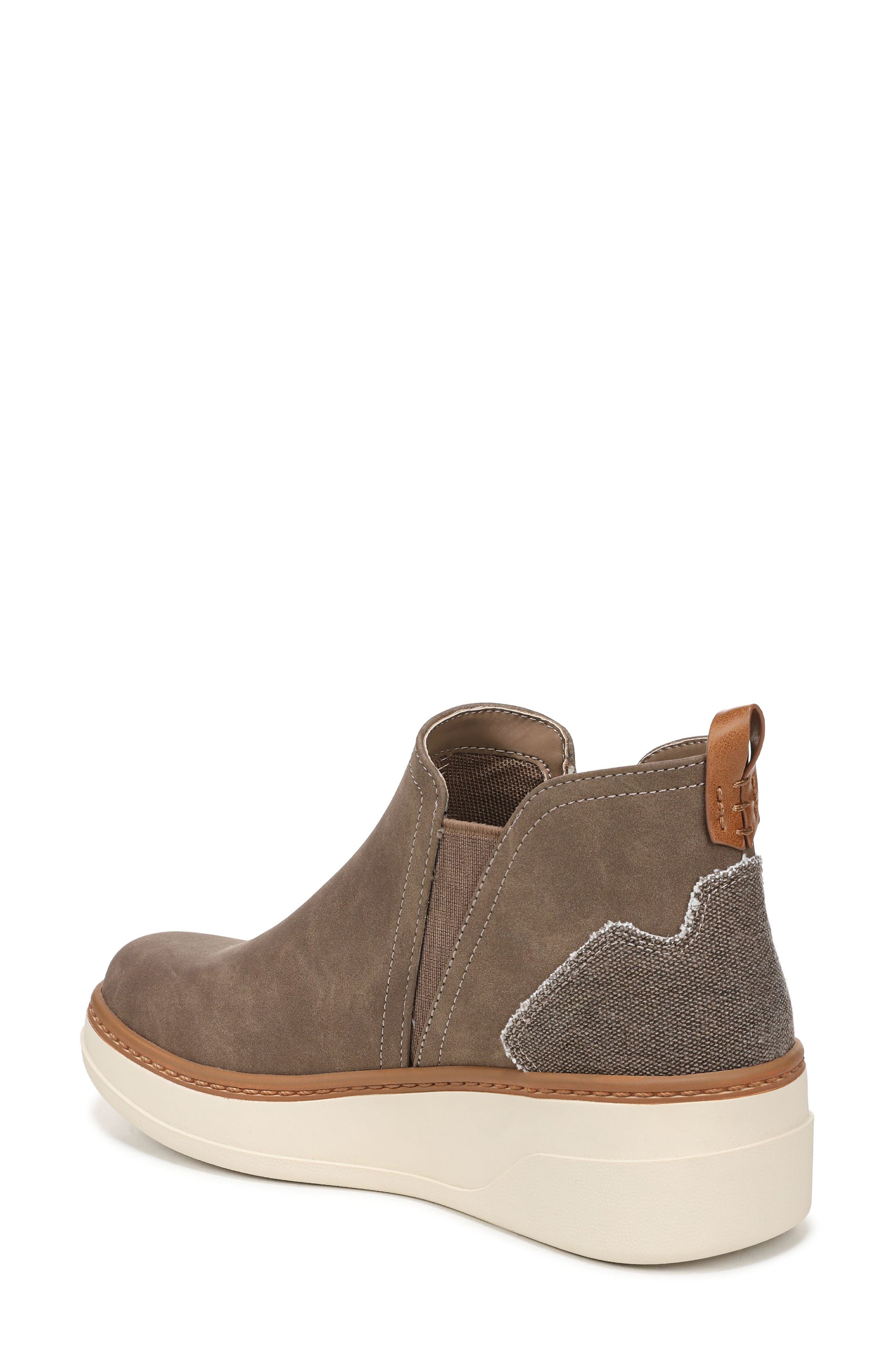 Blowfish Malibu Charming Platform Wedge Chelsea Boot, Alternate, color, Woodsmoke Brown Faux Suede