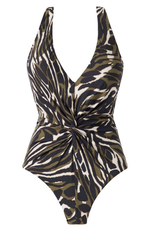 Magicsuit ® Safari Sands Drew Strappy One-piece Swimsuit In Black/multi