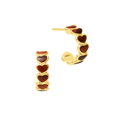 Sterling Gemstone Heart Earring with Gold Vermeil